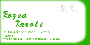rozsa karoli business card