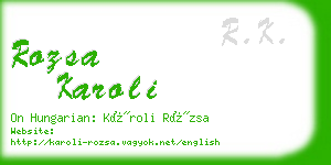 rozsa karoli business card